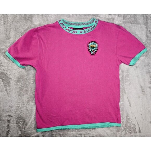 Killer Acid T Shirt Men's Small Cotton Embroidered Ringer Logo EUC - Picture 2 of 8